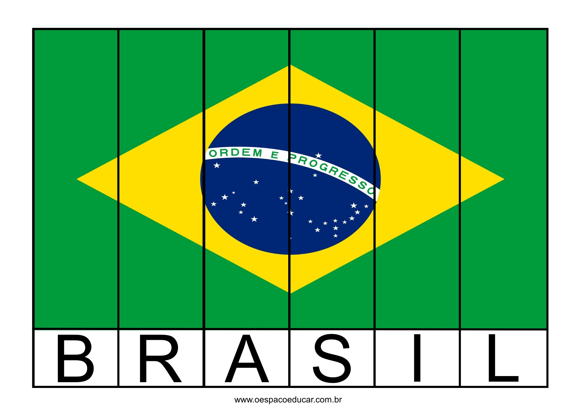 Bandeira do Brasil para imprimir e colorir