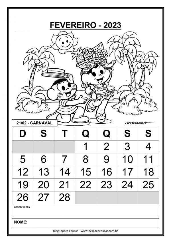 Calendários 2023 para o ano todo!