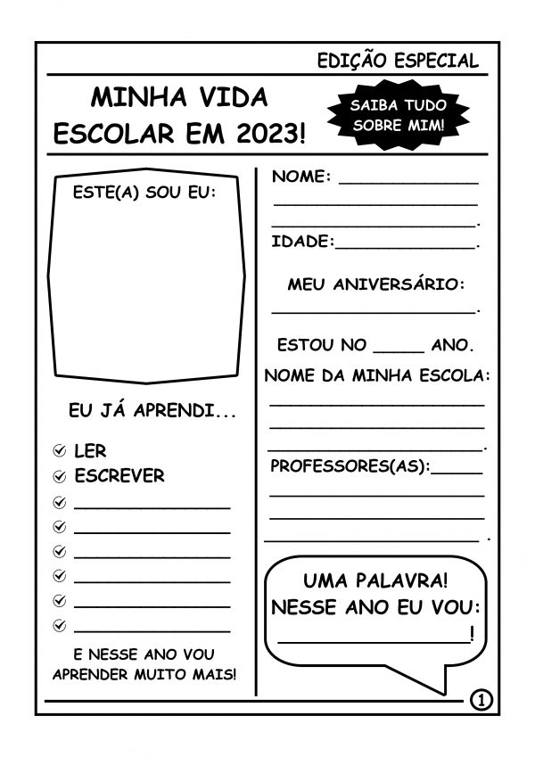 Jornal minha vida escolar em 2023!