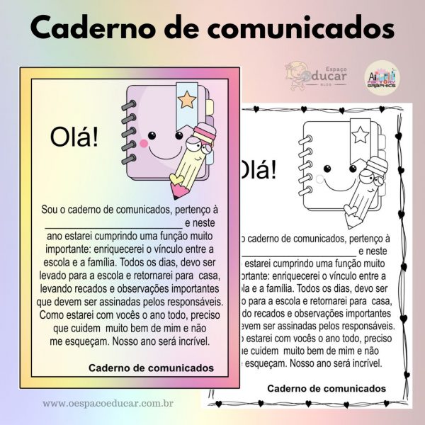 Caderno de comunicados!
