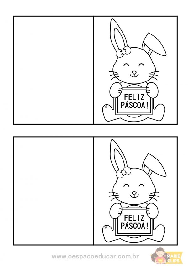 Cartões de Páscoa (coloridos e para colorir)!