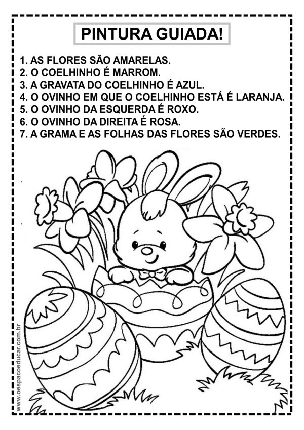 Alfabetização: Pintura guiada de Páscoa!