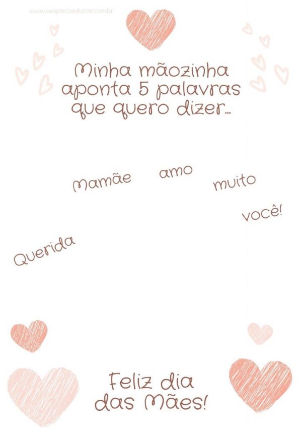Educação Infantil: Cartão dia das Mães com a mãozinha!
