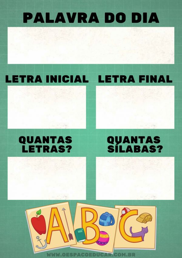 Alfabetização: palavra do dia!