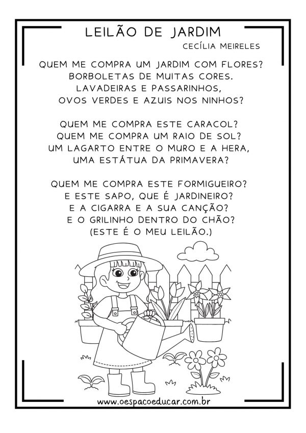 LEILÃO DE JARDIM – CECÍLIA MEIRELES