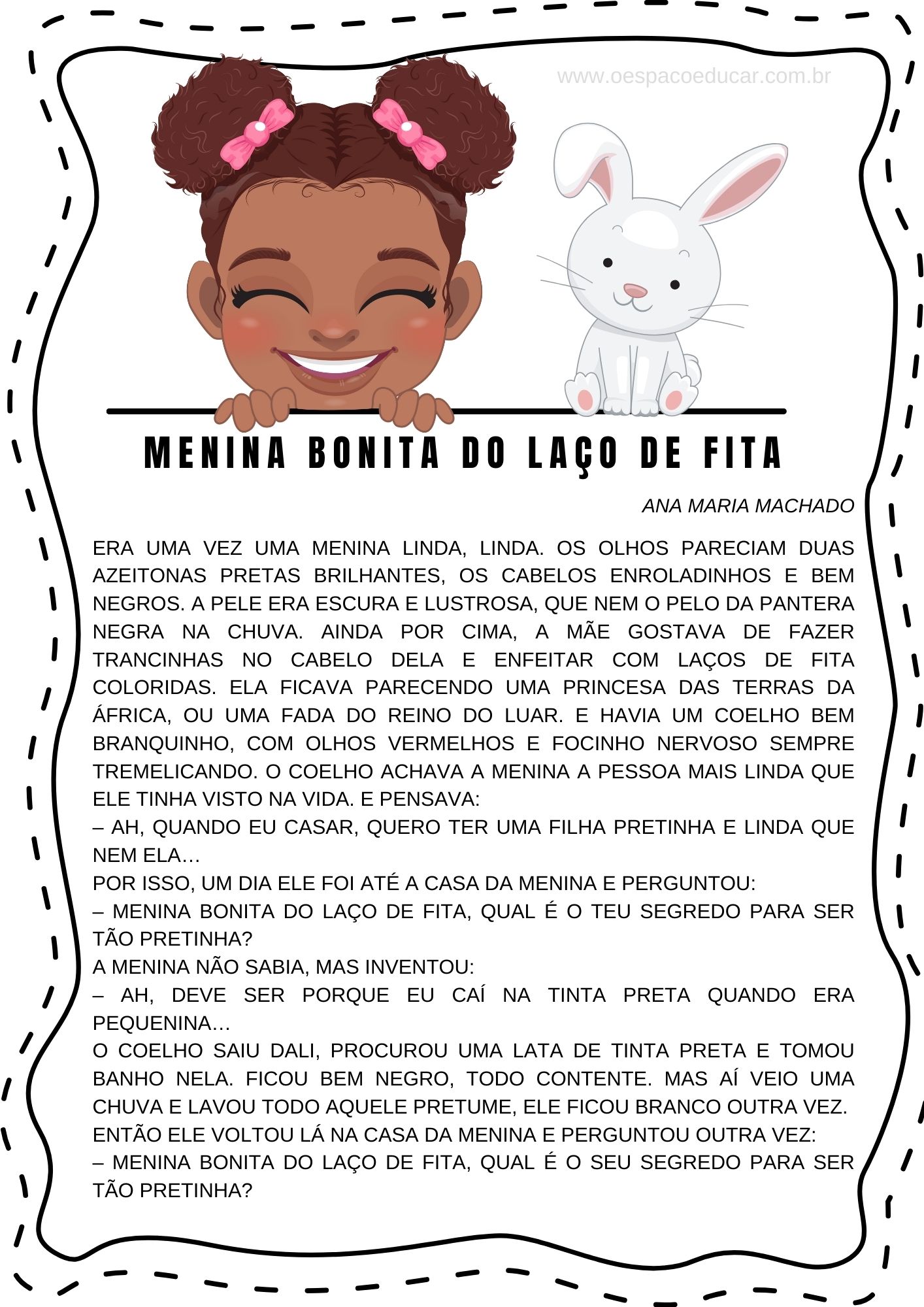 Atividade de Arte - Consciência Negra- A menina bonita do laço de fita 