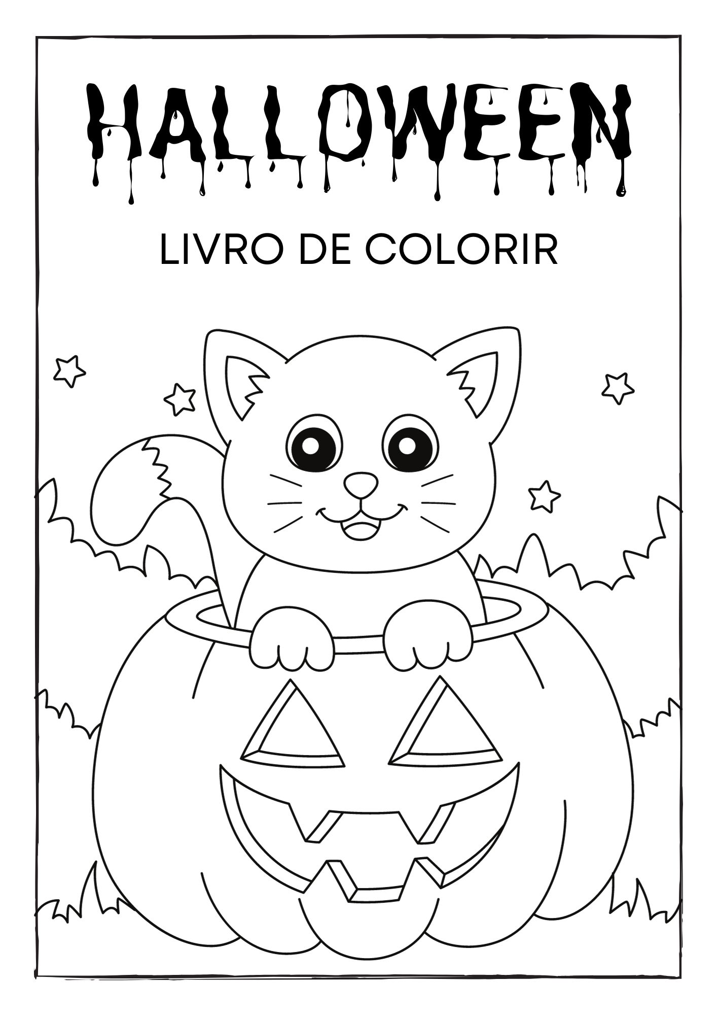 Páginas para colorir assustadoras para diversão de Halloween