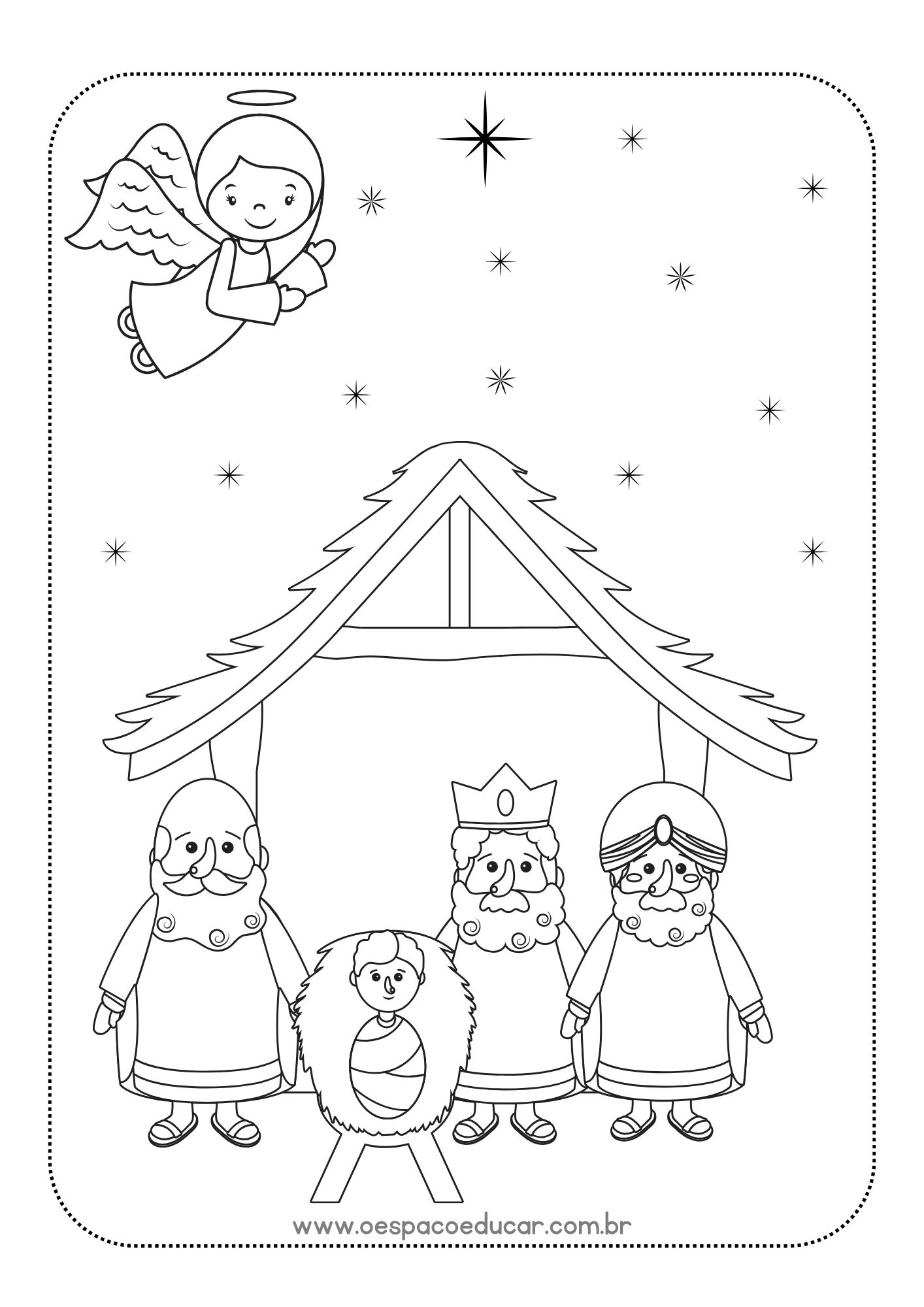 Para colorir: Natal cristão! - Blog Espaço Educar