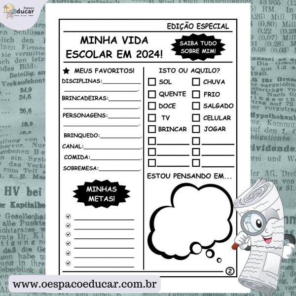 Jornal minha vida escolar em 2024!