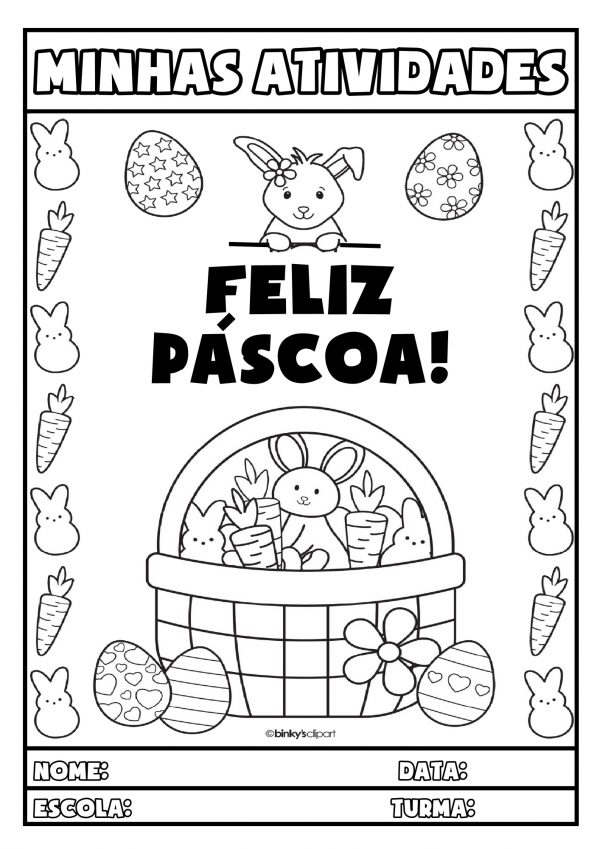Capas “Minhas atividades” com tema Páscoa!