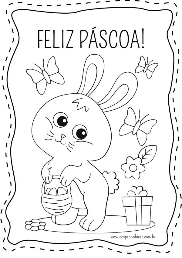 Para colorir: Feliz Páscoa!