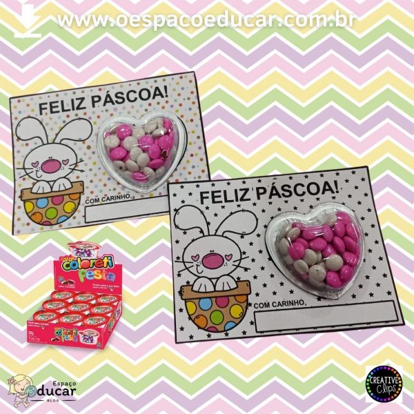 Cartões de Páscoa com coloreti coração!