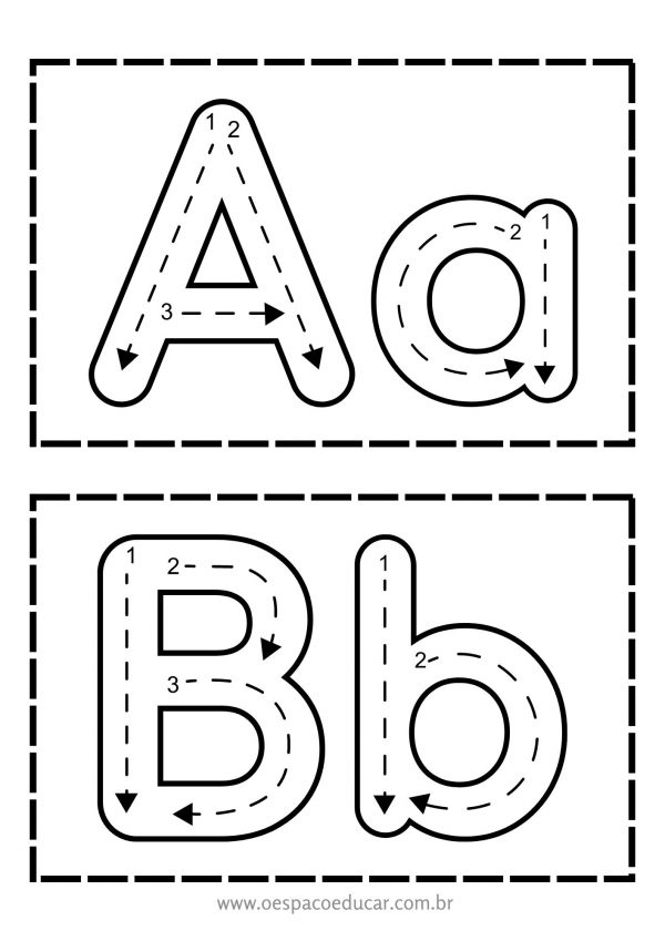 Cards traçados das letras!
