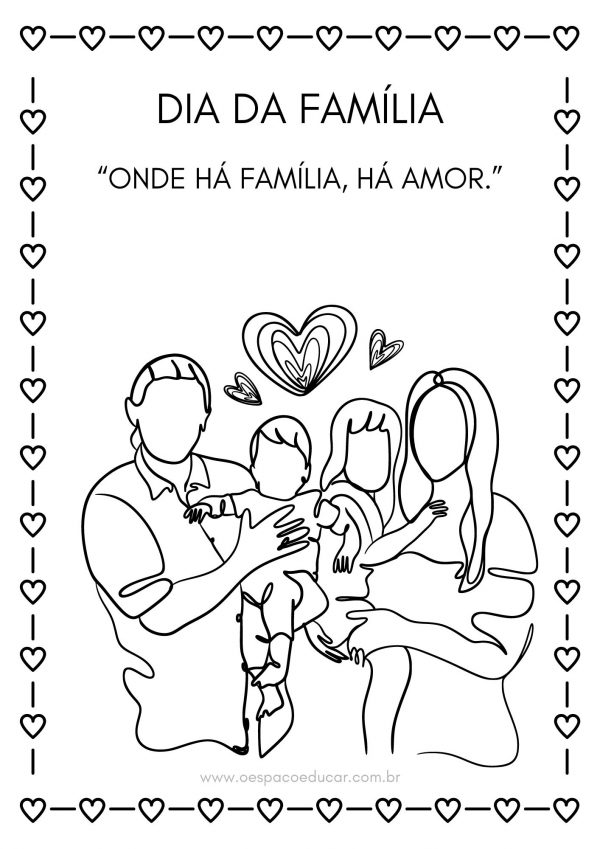 Dia da Família: para colorir! - Blog Espaço Educar