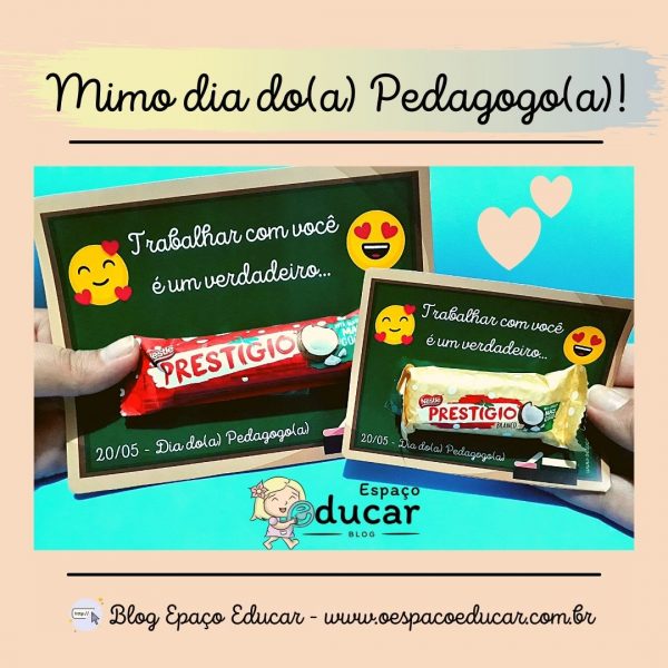Dia do(a) Pedagogo(a): cartão “trabalhar com você é um prestígio!”