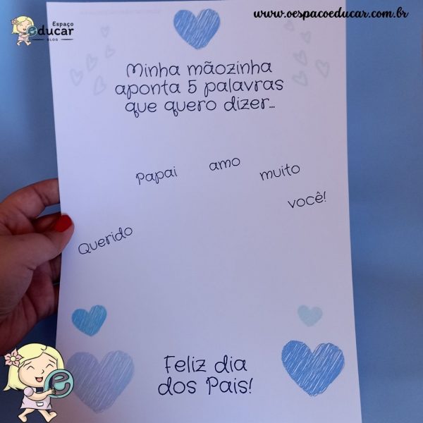Dia dos pais: cartão com carimbo da mãozinha!