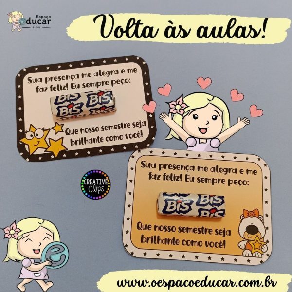 Volta às aulas: cartão com BIS!