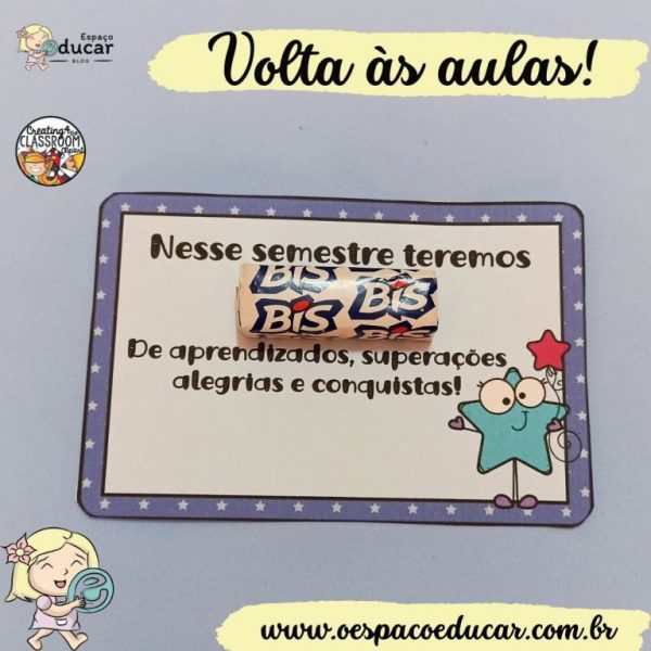 Volta às aulas: cartão com BIS!