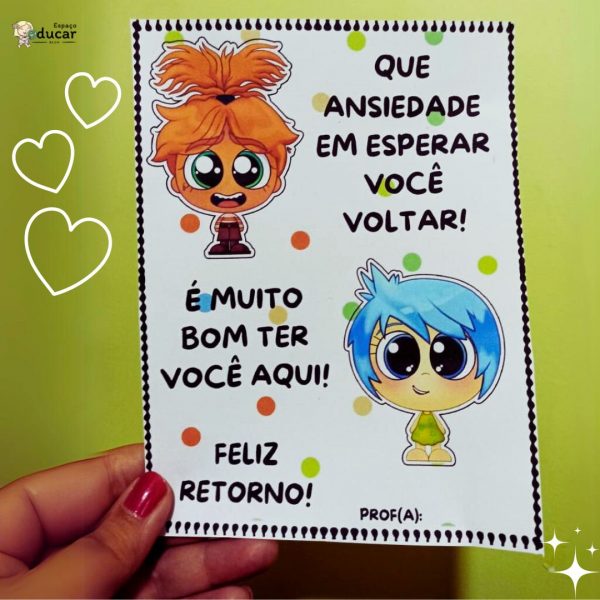 Cartão volta às aulas Divertidamente!