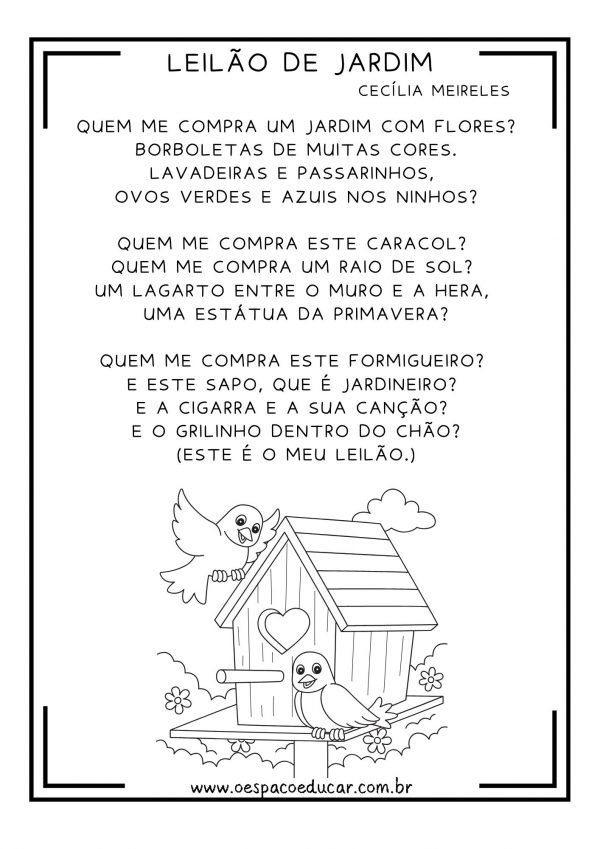 LEILÃO DE JARDIM – CECÍLIA MEIRELES