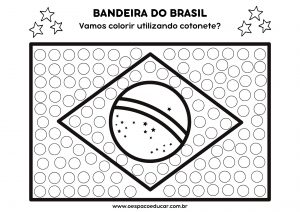 Bandeira do Brasil: pintura com cotonete e com os dedinhos!