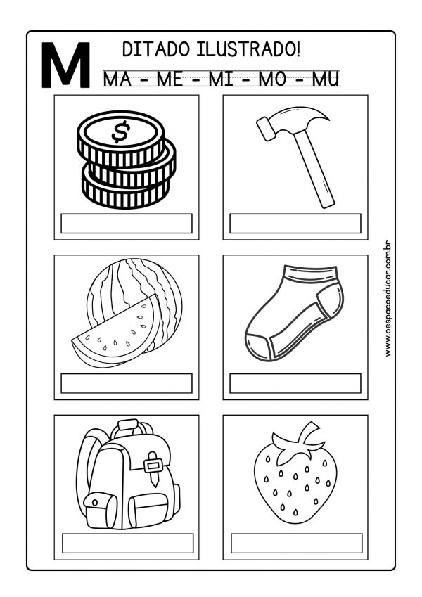 Ditado ilustrado: Letra M
