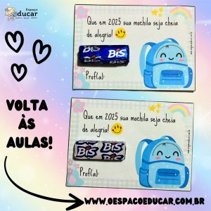 Volta às aulas: cartão com mochila!