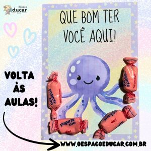 Volta às aulas: cartão polvo!