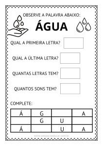 Educação Infantil: atividades dia de água!