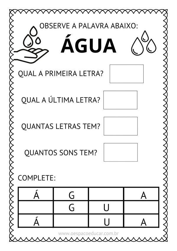 Educação Infantil: atividades dia de água!