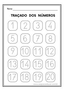 Atividade de traçado dos números!