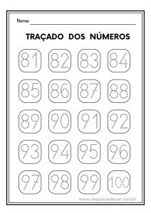 Atividade de traçado dos números! - Blog Espaço Educar