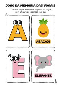 Educação Infantil: jogo da memória das vogais!