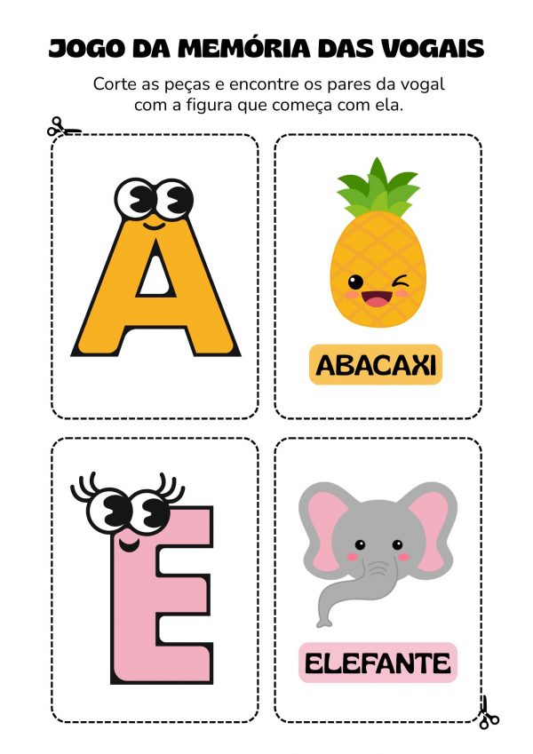 Educação Infantil: jogo da memória das vogais!