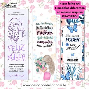 Marca páginas dia da mulher!