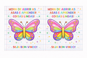 Cartão borboleta volta às aulas!