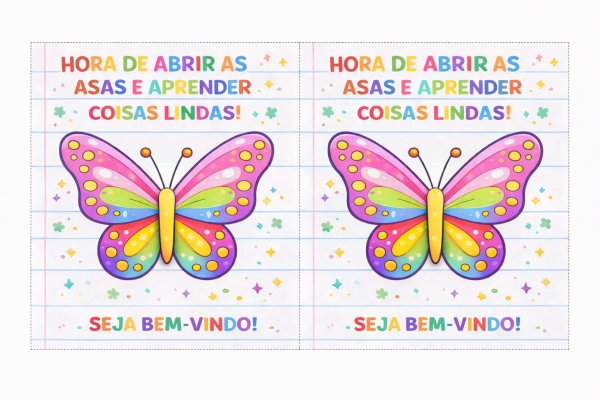 Cartão borboleta volta às aulas!