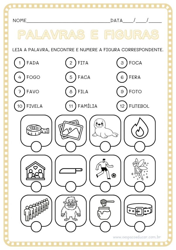 Alfabetização: palavras e figuras!