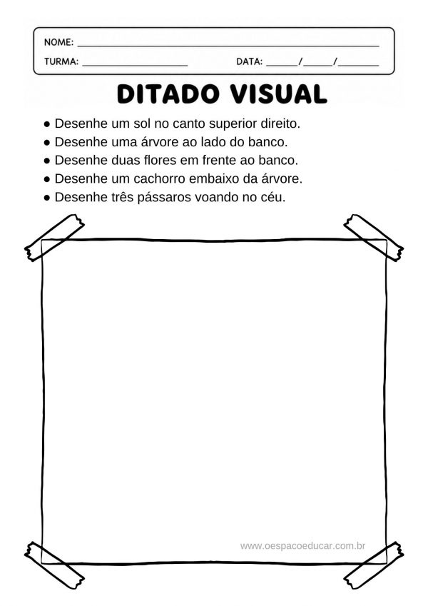 Ditado Visual: Aprendizagem que desenvolve atenção, escuta e organização espacial