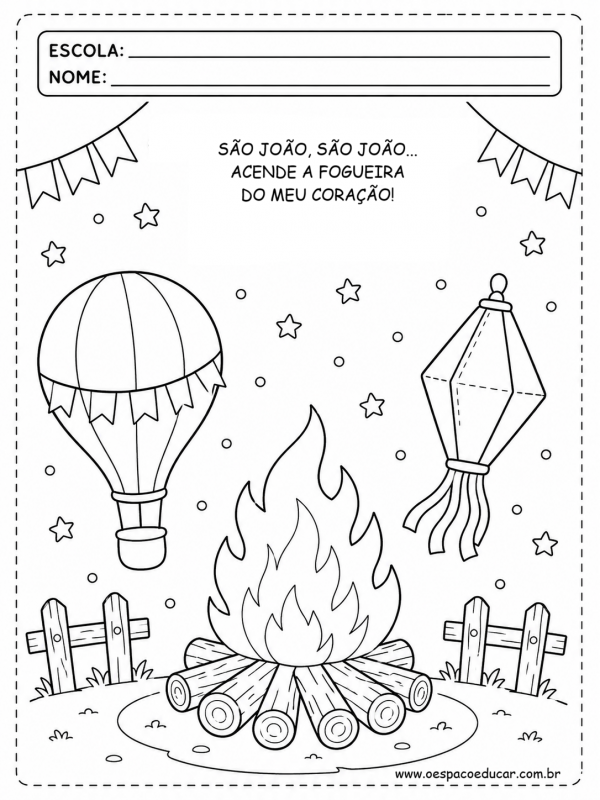 Festa Junina: colorir!