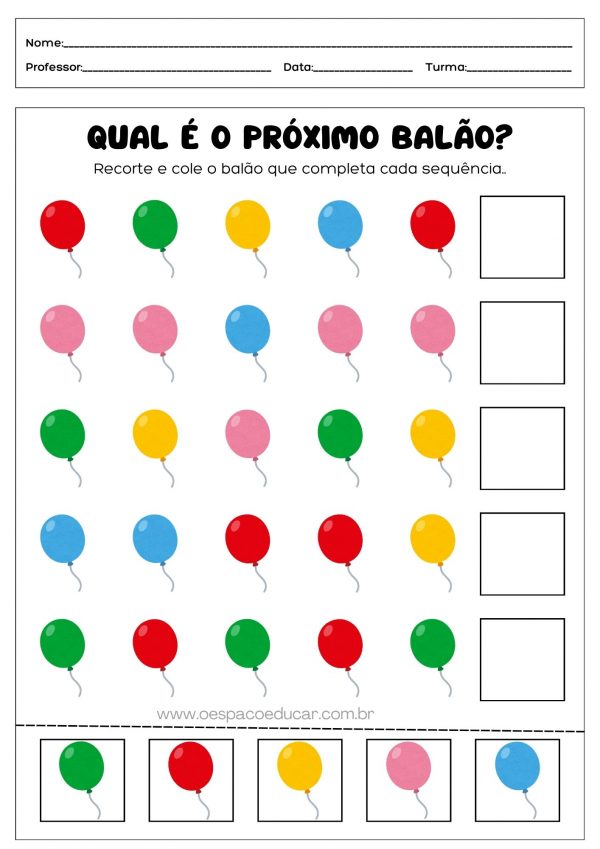 Educação Infantil: sequências lógicas!