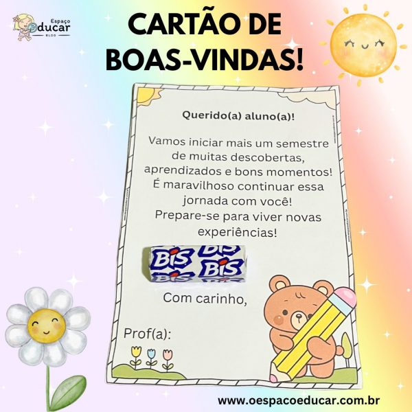 Volta às aulas: cartões de boas-vindas!