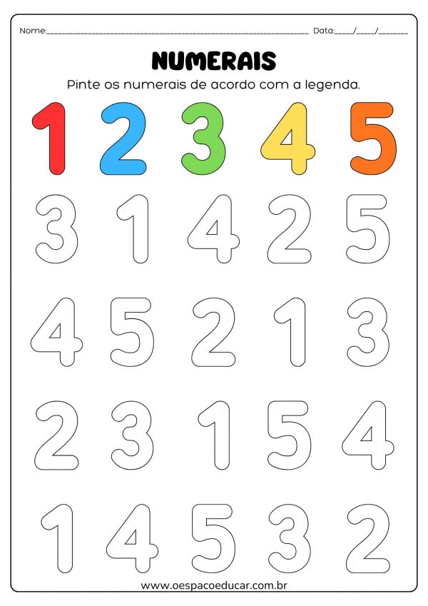 Educação Infantil: atividades números até 5!