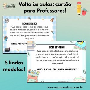 Volta às aulas: cartão para professores!