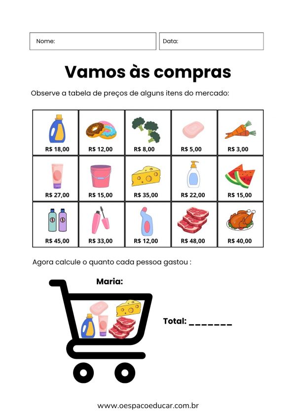 Matemática: probleminhas com compras!