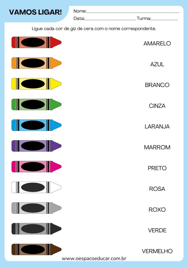 Alfabetização: atividades com as cores!