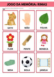 Alfabetização: Jogo da memória das rimas!