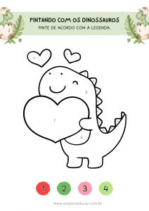 Educação Infantil: pintura legendada com dinossauros!