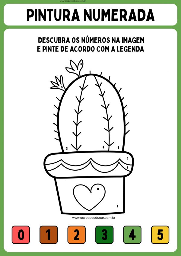 Pintura numerada: Cactos fofos!