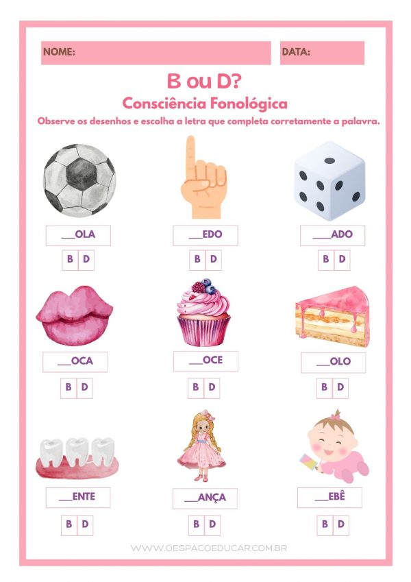 Ortografia: aprendendo a diferenciar B e D